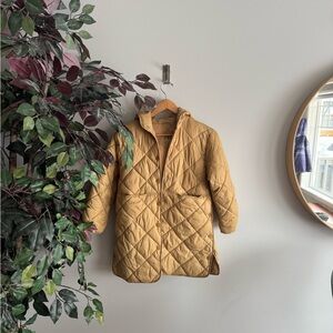 Zara Kids Quilted Puffer Jacket in Mustard